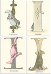 Edward Gorey Original Limited Edition Set of His Famous Hand-Painted Alphabet Postcards